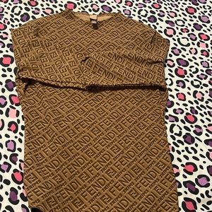 Fendi skims Long sleeve brown shirt XL